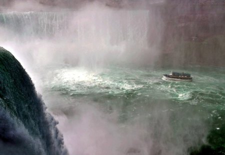 Maid of the Mist at Niagara Falls - water, waterfall, mist, boat