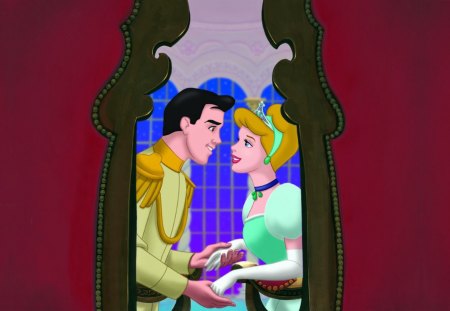 Cinderella & Prince Charming - Prince Charming, Disney, windows, romance, love, Cinderella, classic, movie, princess, kiss, royal