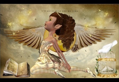 Goldie - heaven, star, kid, book, girl, gold, angel