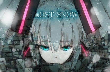 Lost Snow - fun, tears, music, shine, game, cold, tv, manga, hatsune miku, sexy, anime girls, melody, lost snow, long hair, song, blood, war, cry, forest, vocaloid, friends, memories, huge, jpn, dress, new, sky, water, broken heart, rose, miku append, fantasy, brown hair, lost, protect, idol, classic, miku, miss you, cute, ice, love, girl, twintails, numbers, winter, cg, volcaloid, fight, play, wall, headphones, smile, flowers, friendship