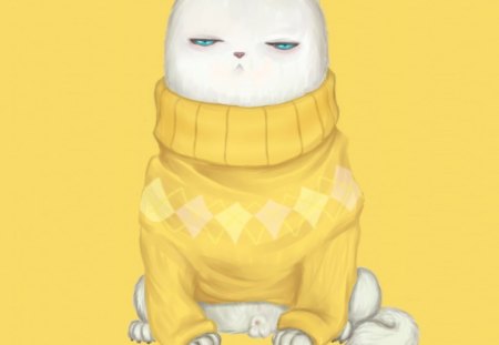 Adorable - cat, yellow, cute, abstract