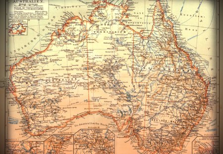 An Old Map Of Australia (1905)