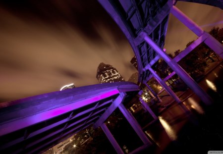 purple freeways under butterscotch skies - beige, purple, freeways, angle, sky