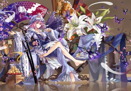 Touhou - flowers, cute, Anime, touhou