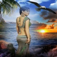Woman in beach alone