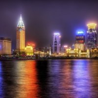 beautiful cityscape at the seaside hdr