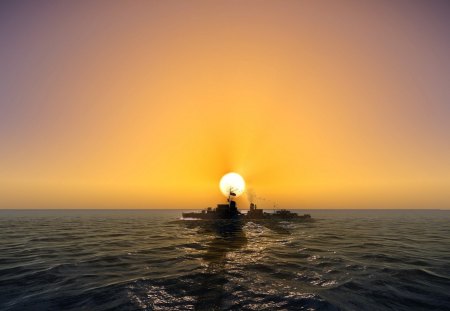 SH5 - hunting, sneaking, sunrise, water