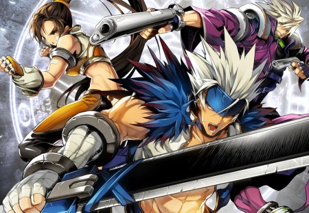 Dungeon Fighters - ryunmei, gun, sword, weapons, dungeon fighter, abel baron, dungeon fighter online, games, spiky hair, trio, video games, dfo