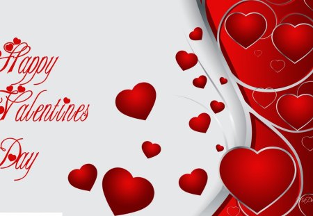 Happy Valentines Day - romantic, collage, script, romance, white, red, Valentines Day, lover, hearts