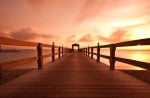 sea pier at sunset