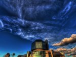 beautiful sky over the national library in minsk belarus hdr