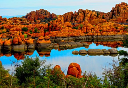 Willow Lake - enhanced, lake, colorized, vista