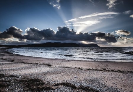 sunlight - oceans, beaches, sun, clouds