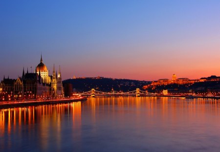 Budapest - Hungary - city, night, capital, river