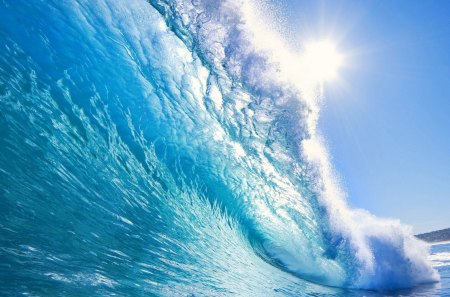 Elegant Wave - wave, water, sunlight, beautiful, sea, blue