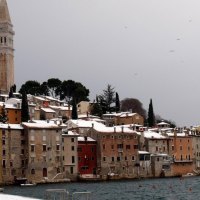 seaside town of valdibora croatia in winter