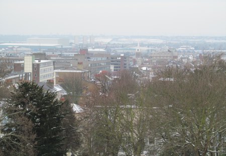 Winter Townscape - winter, ice, landscape, snow