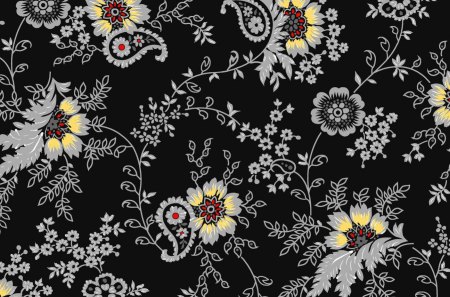 Flowers - abstract, black, white, yellow, vector, flower, wallpaper