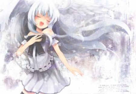 Angel - anime, girl, angel, sing