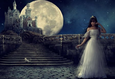 Broken Spells - cinderella, moon, fantasy, night