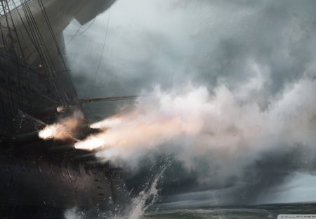 Assassins Creed III Ship Battle - assassins, cannon, creed, ship, assassin, battle, iii