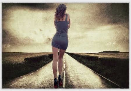 About The End...About the Begining... - end, woman, road, legs