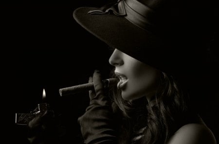 Smoking - women, smoking, fire, female