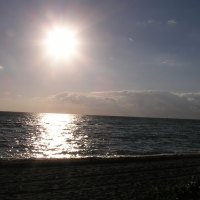 sun over ocean