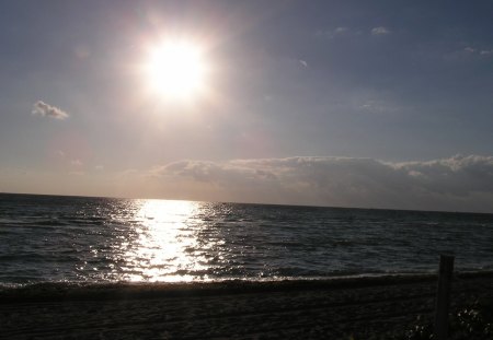 sun over ocean - ocean, sun