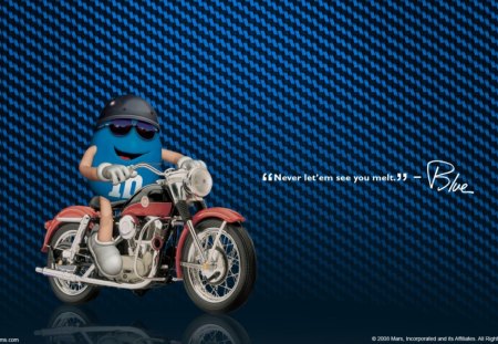 Cool Blue - candy, chocolate, motorcycle, blue