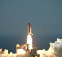 Liftoff of space shuttle Endeavour from Launch Pad 39A