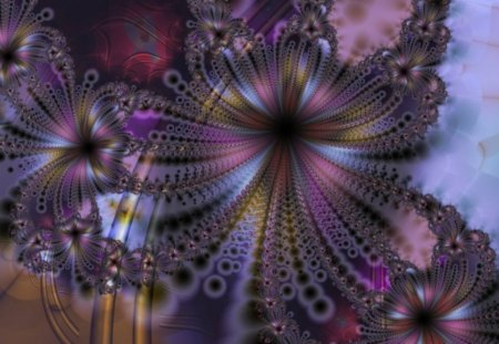 Flight of the butterfly - fractal, mauve, butterfly shape