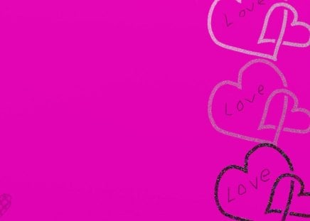 hearts linked in pink - love, hearts, pink, bright pink, wallpaper, linked, intertwined