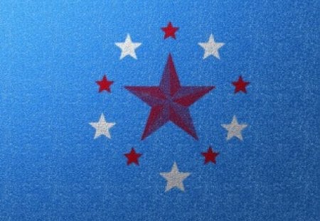 stars in blue - usa, white, patriotic, blue, red, stars, metallic