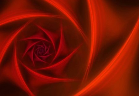 Red Rose Fractal - red, fractal, rose