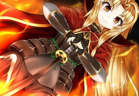 nobuna flame - yabou, nobuna, blond, oda