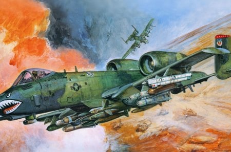 A-10 - aircraft, art, war, wallpaper, military