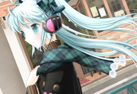 Hatsune Miku - headphone, anime, vocaloid, female, hatsune miku, long hair, superstar, blue hair, blue eyes, idol, twin tails, anime girl, twintails, hot, singer, girl, miku, diva, cute, sexy, vocaloids