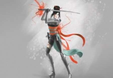 Girl in katana - sword, anime, girl, katana