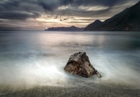 Ocean - sky, clouds, beach, sunset, ocean