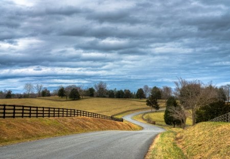 Landscape - sky, road, clouds, storm