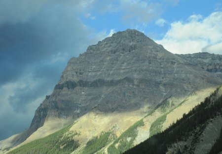 A Good Day at the Rockies BC - Canada05 - clouds, Mountains, trees, blue, photography, summit, grey, white, green, sky