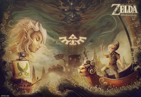 Recreation of Wind Waker - triforce, link, wisdom, twilight, Zelda, courage, princess, power