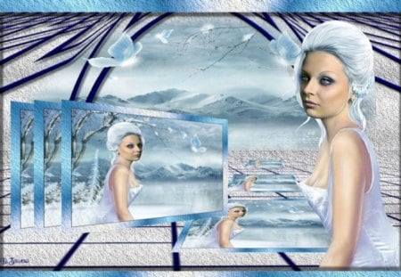 Ice Princess - winter, abstract, fantasy, ice princess