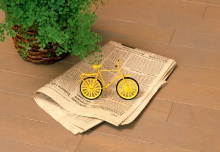 yellow bike - bike, nice, yellow, green