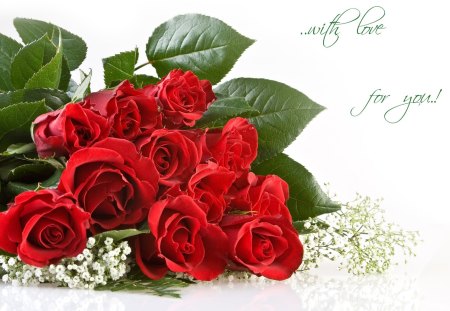 red roses❥•٠ - roses, for  you, beautiful, red, red roses, love