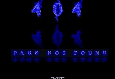 a real 404-Error Page in blue flames in design from my Studio - black, blue, modern, flames, error