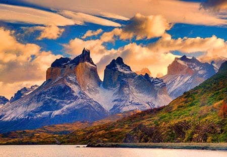 Forever snow - clouds, snow, peaks, mountain, sky