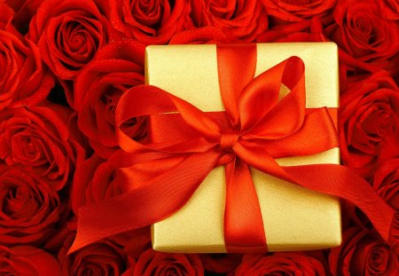 *** Gift for Valentine's Day *** - flowers, roses, valentines, red, gift, flower, day