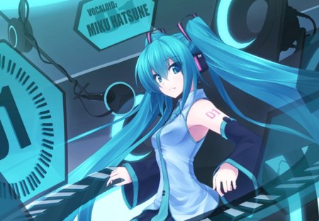 Hatsune Miku - anime, vocaloid, female, hatsune miku, long hair, superstar, blue hair, blue eyes, idol, twin tails, anime girl, twintails, hot, singer, girl, miku, diva, cute, aqua hair, sexy, vocaloids